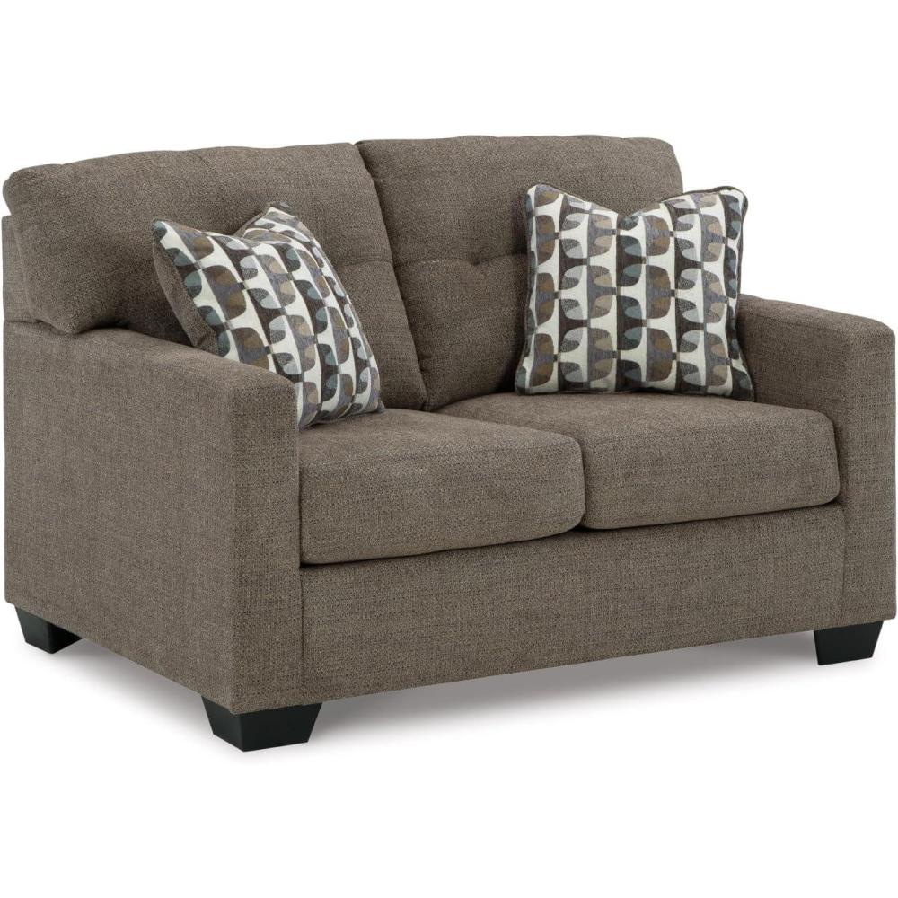 imageSignature Design by Ashley Mahoney Contemporary Tufted Loveseat Dark BrownBrown
