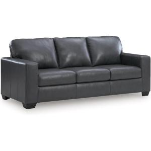 Signature Design by Ashley Bolsena Contemporary Leather Match Sofa with Removable Cushion and Armrest, Blue
