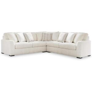 Signature Design by Ashley Chessington Contemporary Anti Sag 4-Piece Sectional with Chaise, Reversible Seat Cushions, Accent Pillows Included, White, 151″ W x 121″ D x 40″ H(3-Piece Sectional)