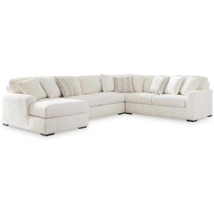 Signature Design by Ashley Chessington Contemporary Anti Sag 4-Piece Sectional with Chaise, Reversible Seat Cushions, Accent Pillows Included, White, 151″ W x 121″ D x 40″ H(4 Piece Sectional with Chaise)