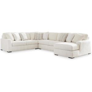 Signature Design by Ashley Chessington Contemporary Anti Sag 4-Piece Sectional with Chaise, Reversible Seat Cushions, Accent Pillows Included, White, 151″ W x 121″ D x 40″ H(4-Piece Sectional with Chaise)