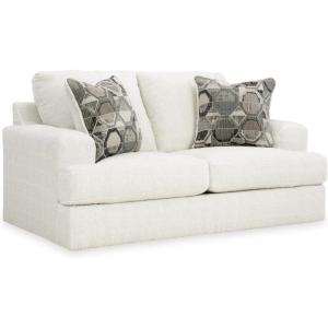 Signature Design by Ashley Karinne Coastal Loveseat with Non-skid Legs, White(White)