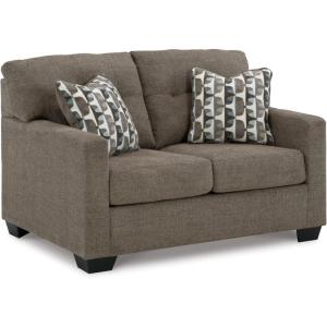 Signature Design by Ashley Mahoney Contemporary Tufted Loveseat, Dark Brown(Brown)