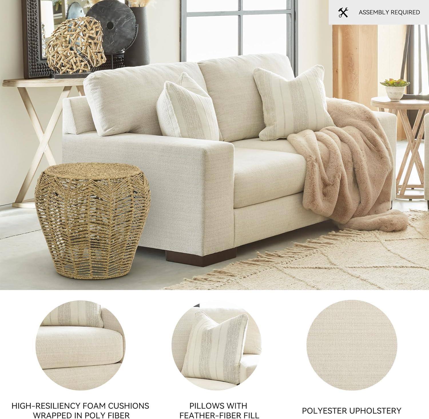 imageSignature Design by Ashley Vayda Contemporary Sofa for Living Room BeigeOff White
