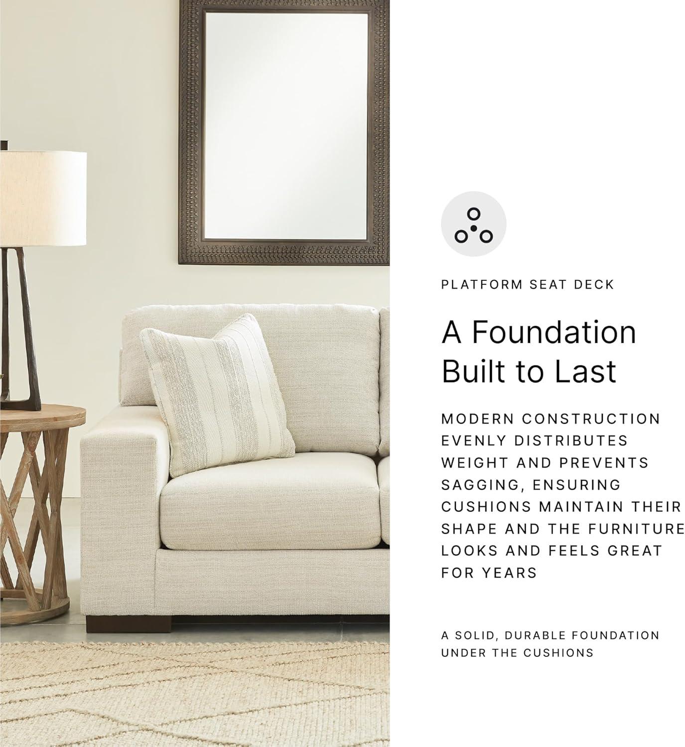 imageSignature Design by Ashley Vayda Contemporary Sofa for Living Room BeigeOff White
