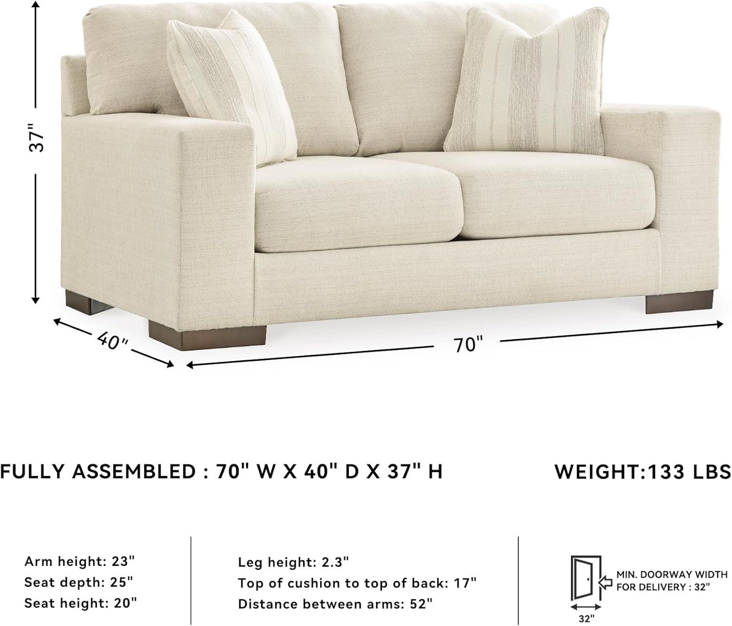 imageSignature Design by Ashley Vayda Contemporary Sofa for Living Room BeigeOff White