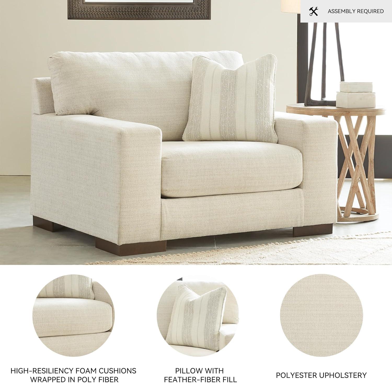imageSignature Design by Ashley Vayda Contemporary Sofa for Living Room BeigeOff White