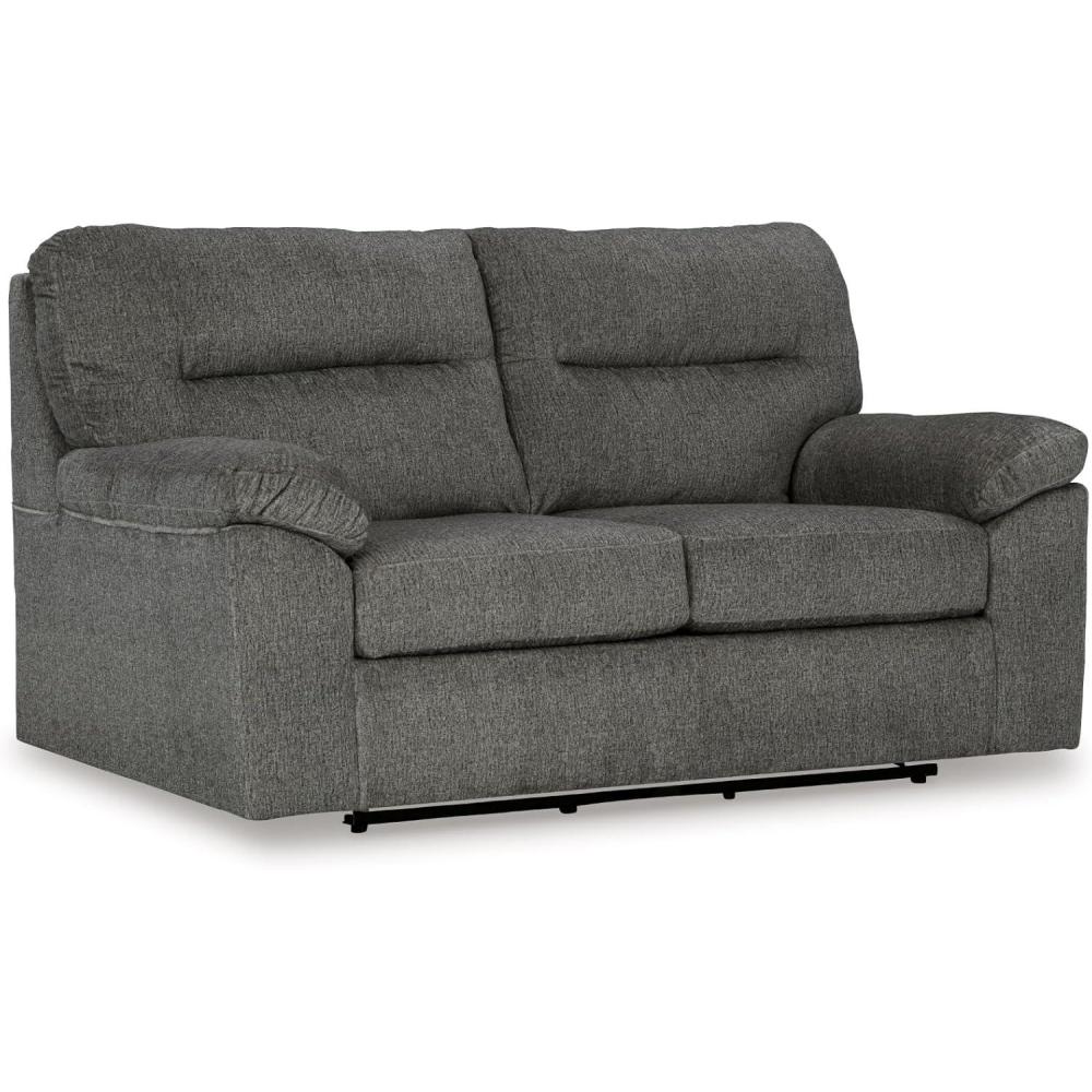 imageSignature Design by Ashley Bindura Contemporary Glider Loveseat with Nonskid Legs Light Gray