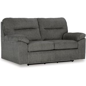 Signature Design by Ashley Bindura Contemporary Glider Loveseat with Non-skid Legs, Light Gray