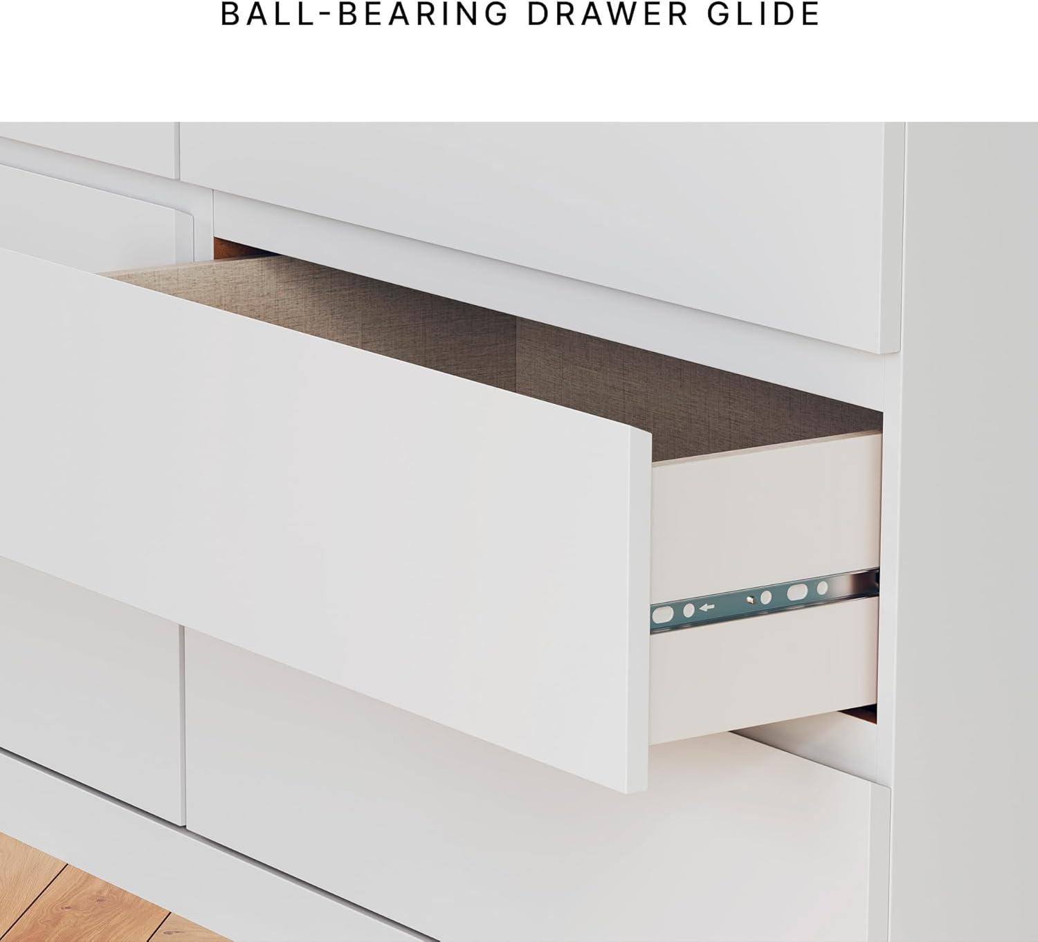 imageSignature Design by Ashley Onita Modern 6Drawer Dresser with AntiTipping Design WhiteWhite