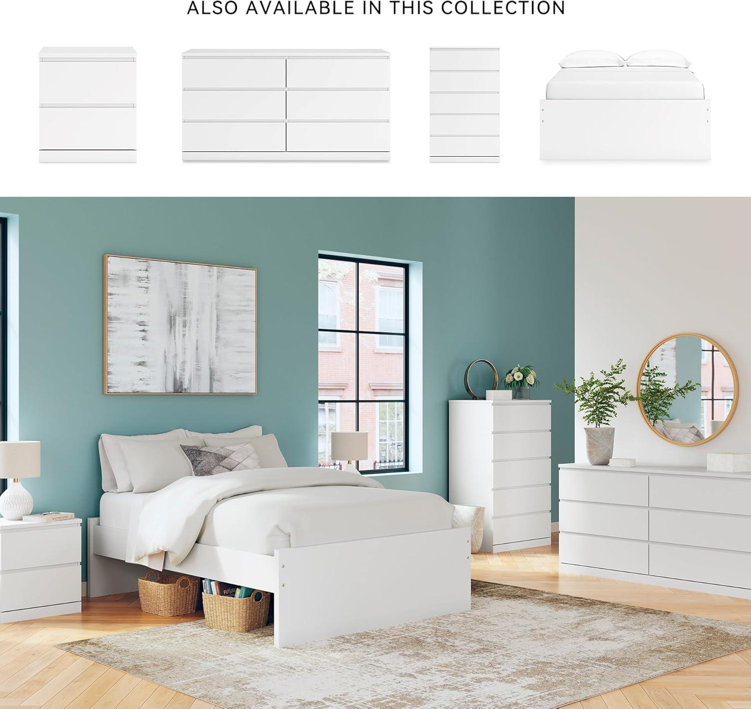 imageSignature Design by Ashley Onita Modern 6Drawer Dresser with AntiTipping Design WhiteWhite