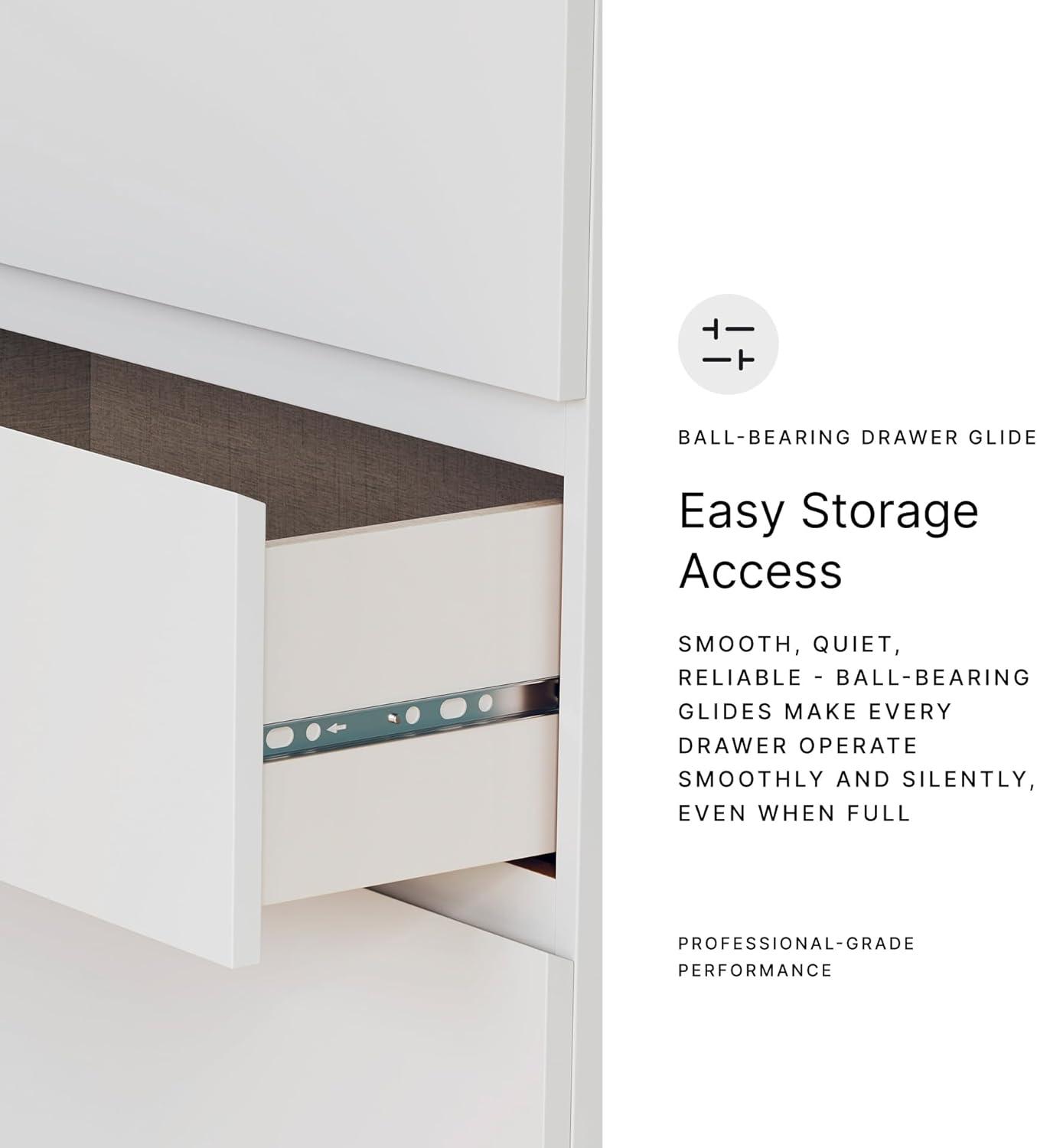 imageSignature Design by Ashley Onita Modern 6Drawer Dresser with AntiTipping Design WhiteWhite