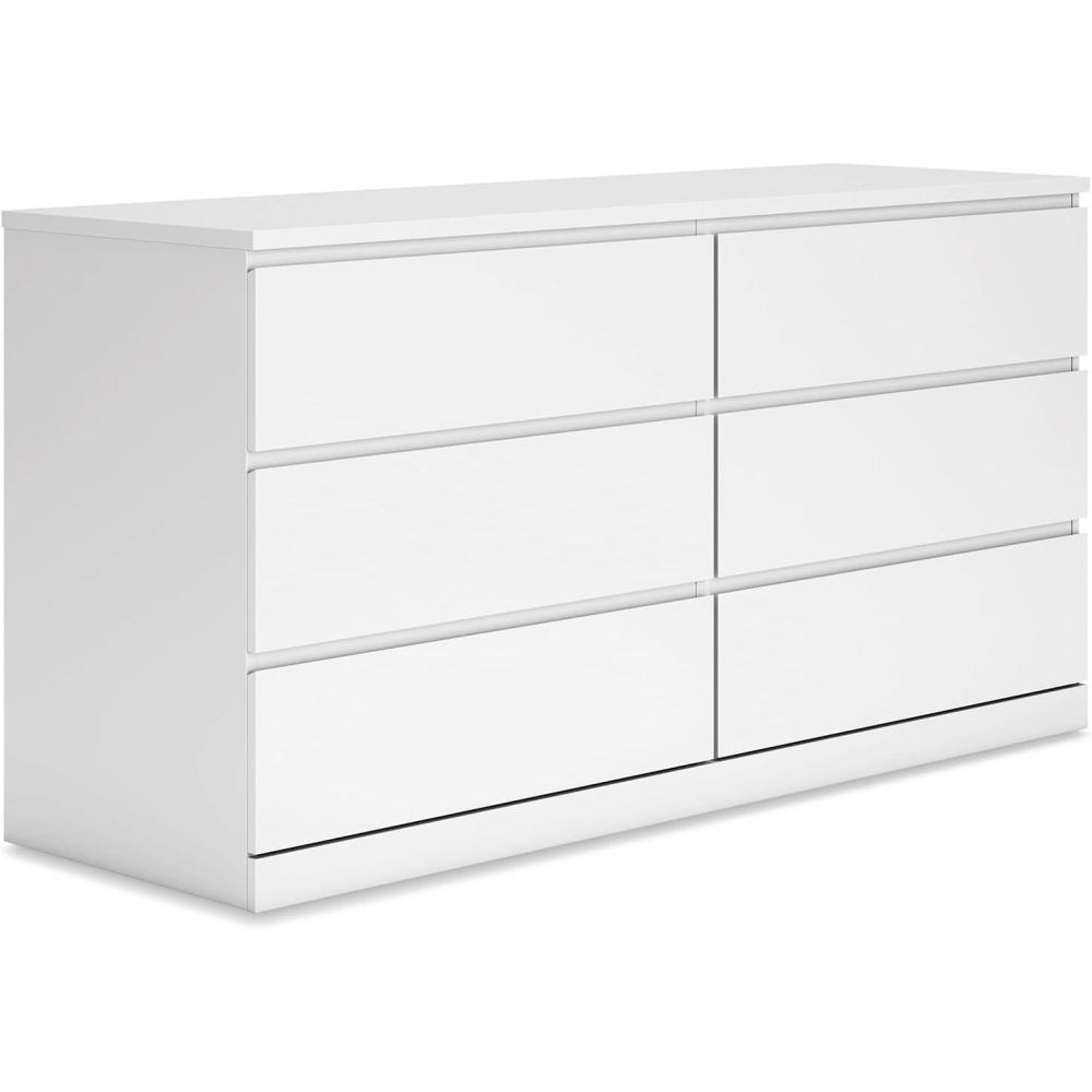 imageSignature Design by Ashley Onita Modern 6Drawer Dresser with AntiTipping Design WhiteWhite