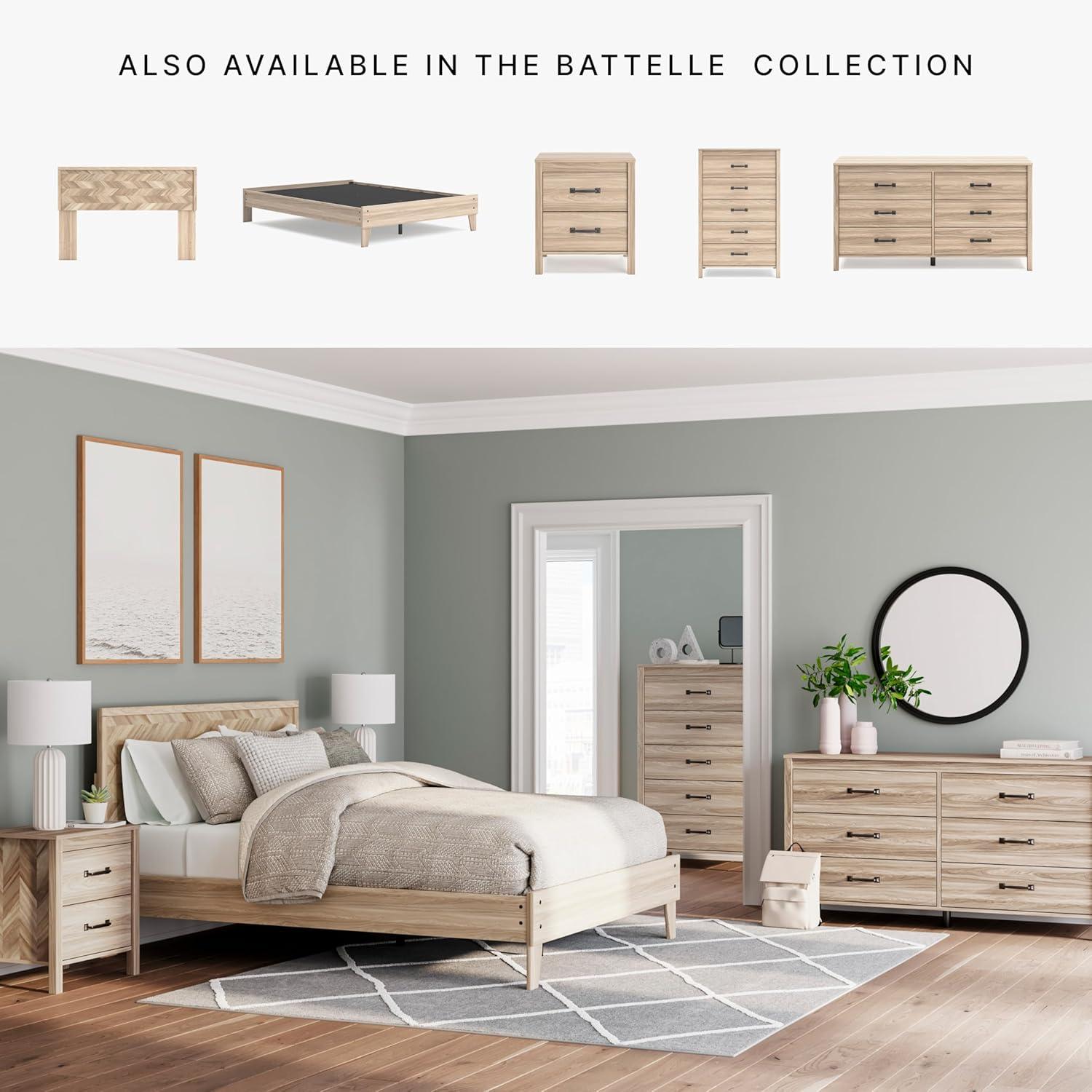 imageSignature Design by Ashley Hallityn Coastal 6Drawer Dresser with Safety Stop and Scalloped Design WhiteBeige
