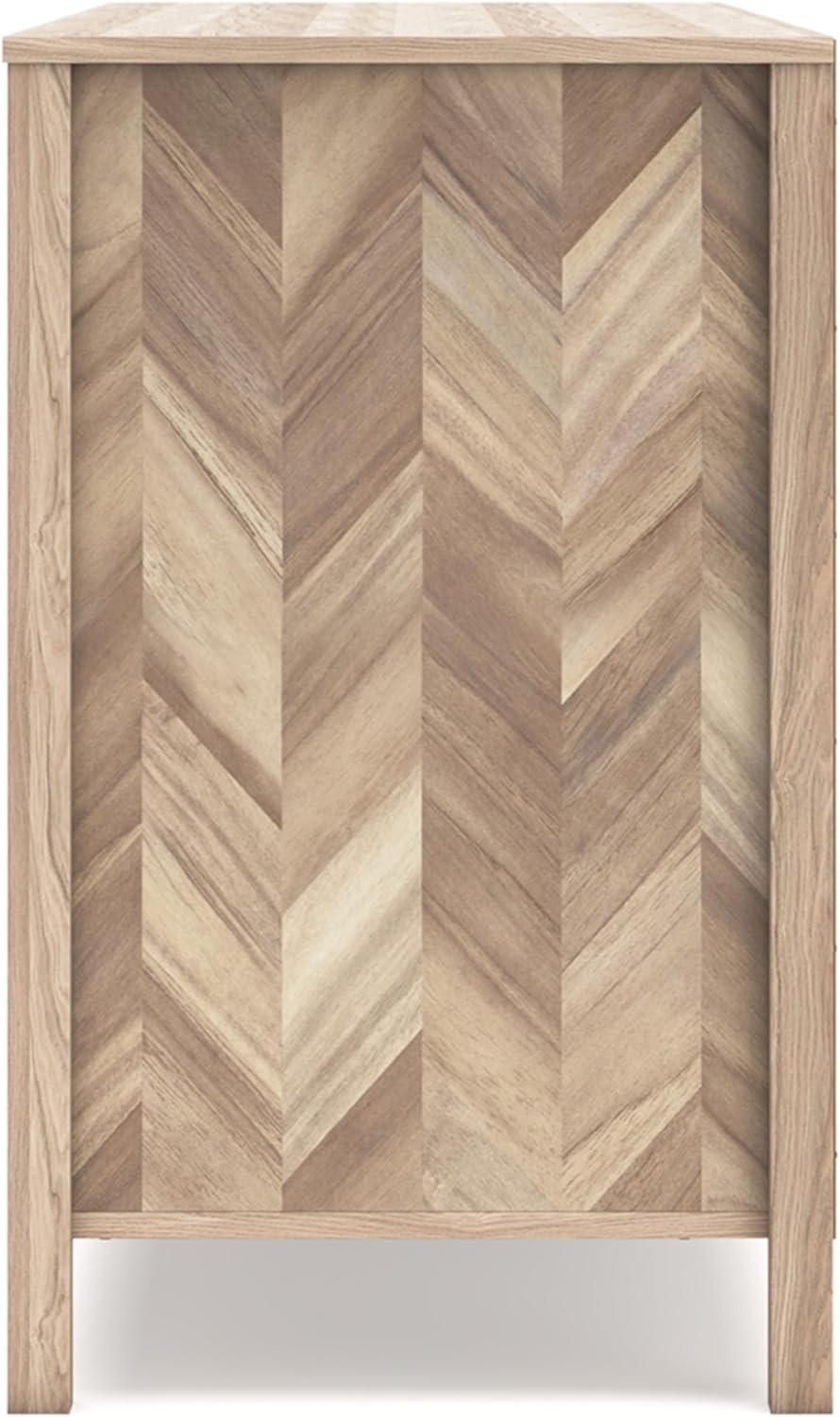 imageSignature Design by Ashley Hallityn Coastal 6Drawer Dresser with Safety Stop and Scalloped Design WhiteBeige