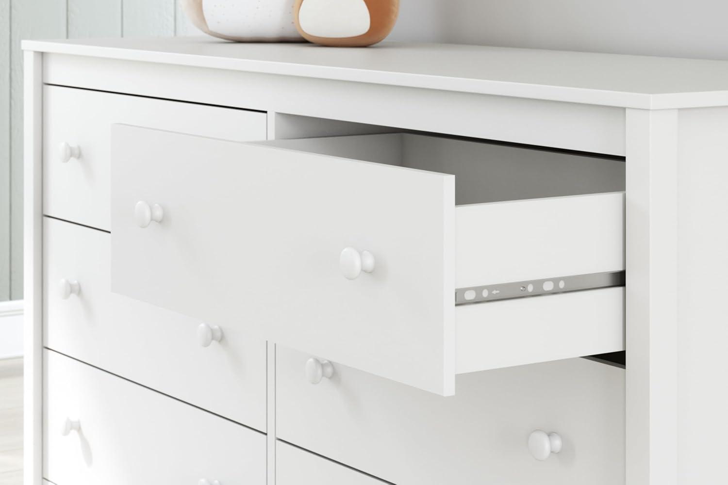 imageSignature Design by Ashley Hallityn Coastal 6Drawer Dresser with Safety Stop and Scalloped Design WhiteWhite
