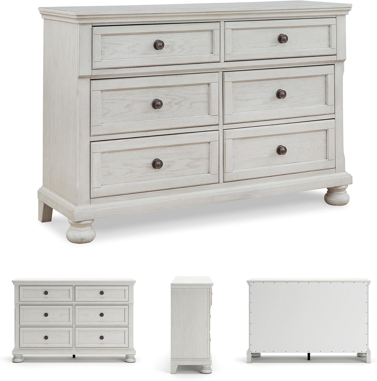 imageSignature Design by Ashley Robbinsdale Casual Dresser with FeltLined Upper Drawer White