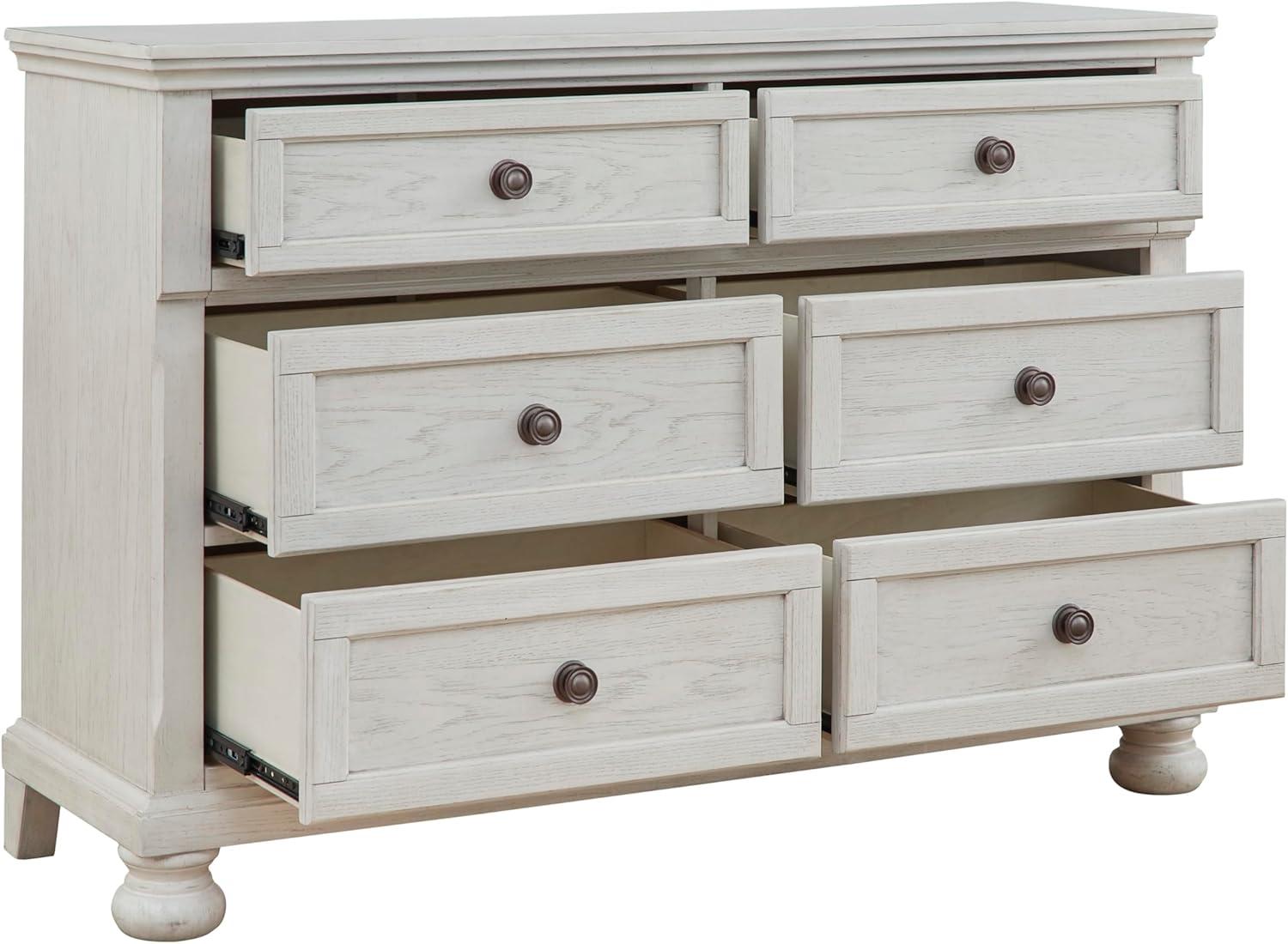 imageSignature Design by Ashley Robbinsdale Casual Dresser with FeltLined Upper Drawer White