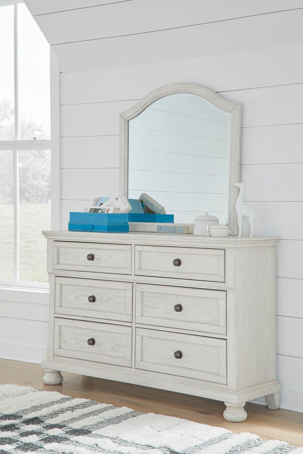 imageSignature Design by Ashley Robbinsdale Casual Dresser with FeltLined Upper Drawer White