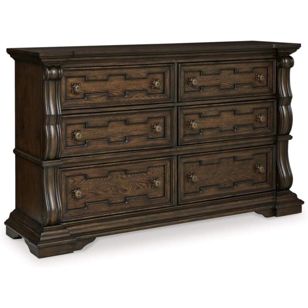 imageSignature Design by Ashley Maylee Traditional 6Drawer Dresser with AntiTipping Design Dark Brown