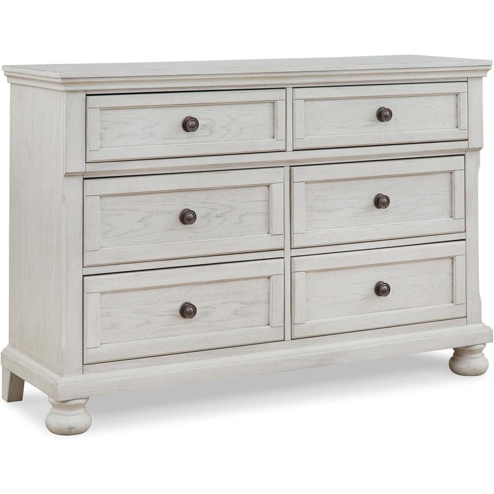 imageSignature Design by Ashley Robbinsdale Casual Dresser with FeltLined Upper Drawer White
