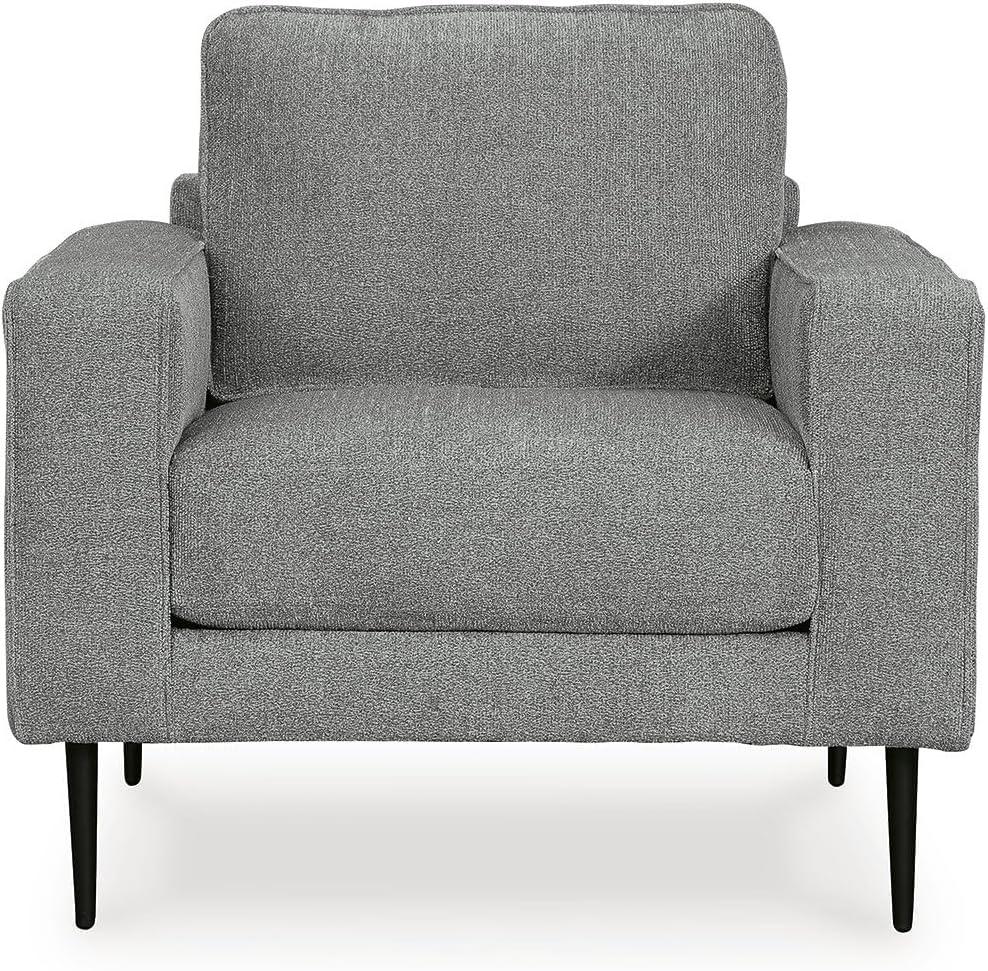 imageSignature Design by Ashley Hazela Accent Chair Modern SlimProfile Upholstered with Black Metal Legs Cozy Seating for Living Room Bedroom or Small Spaces