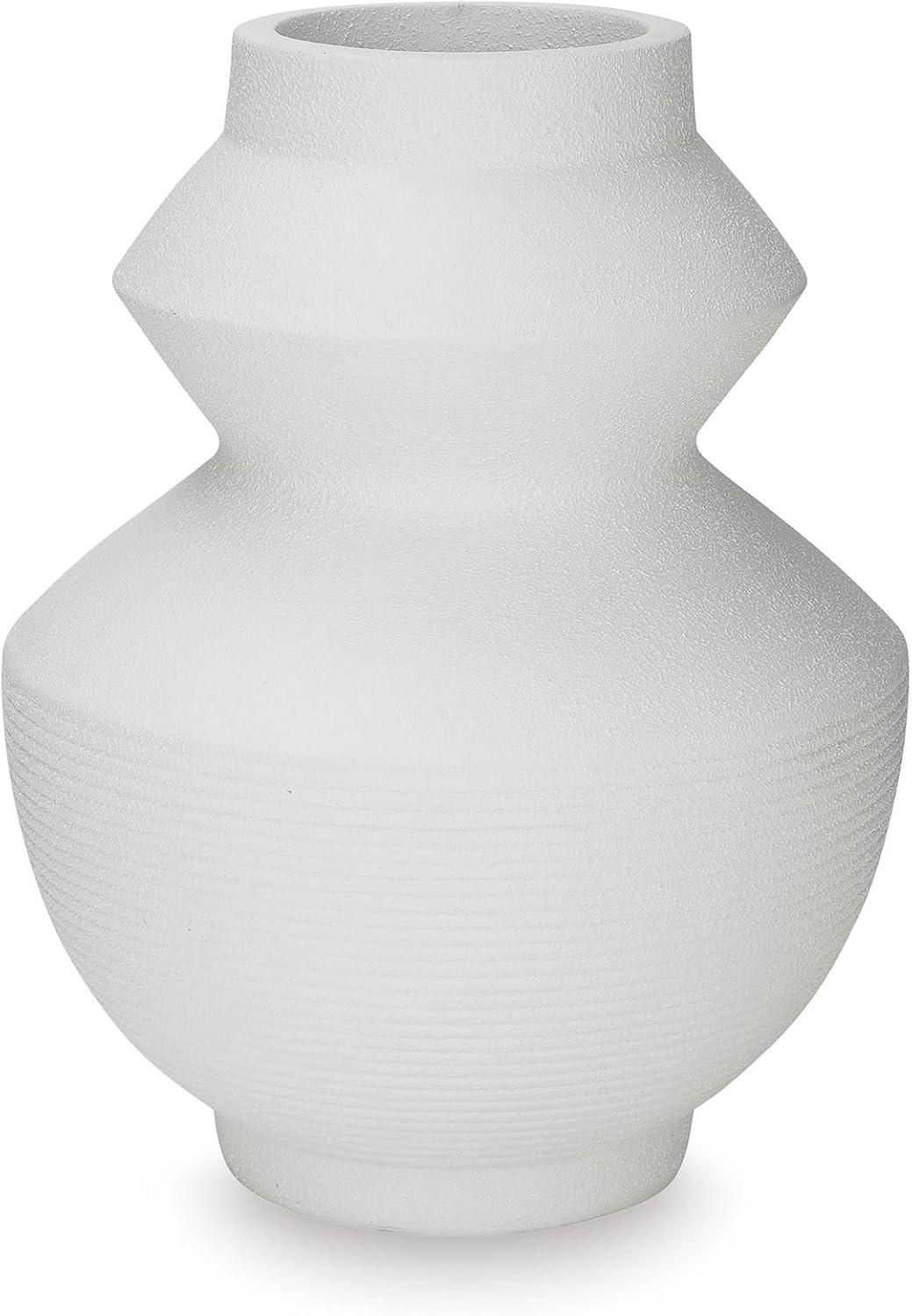 imageSignature Design by Ashley Naveen Contemporary Vase with Geometric Form Deisgn WhiteWhite