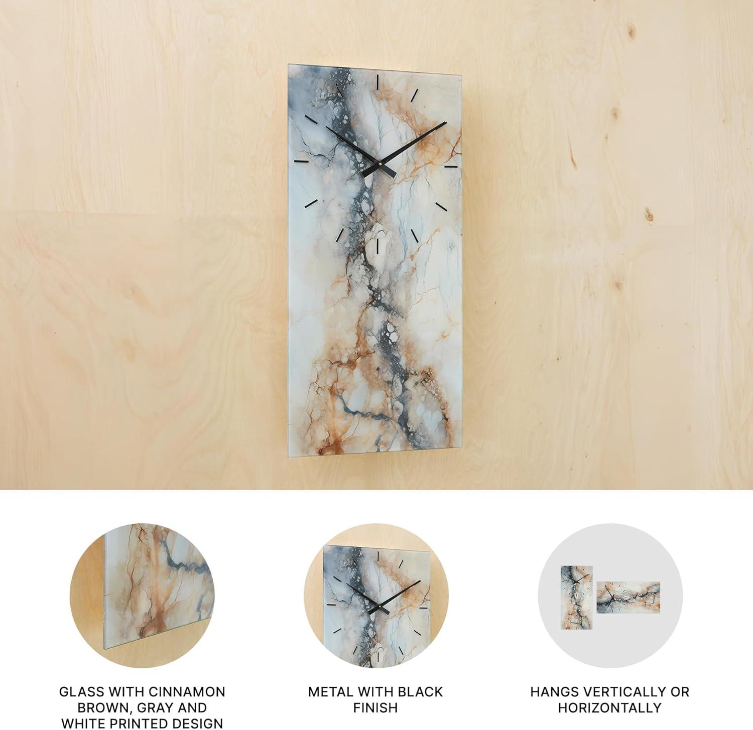 imageSignature Design by Ashley Teague Contemporary Wall Clock with Sawtooth Bracket for Hanging Black amp GoldGray White