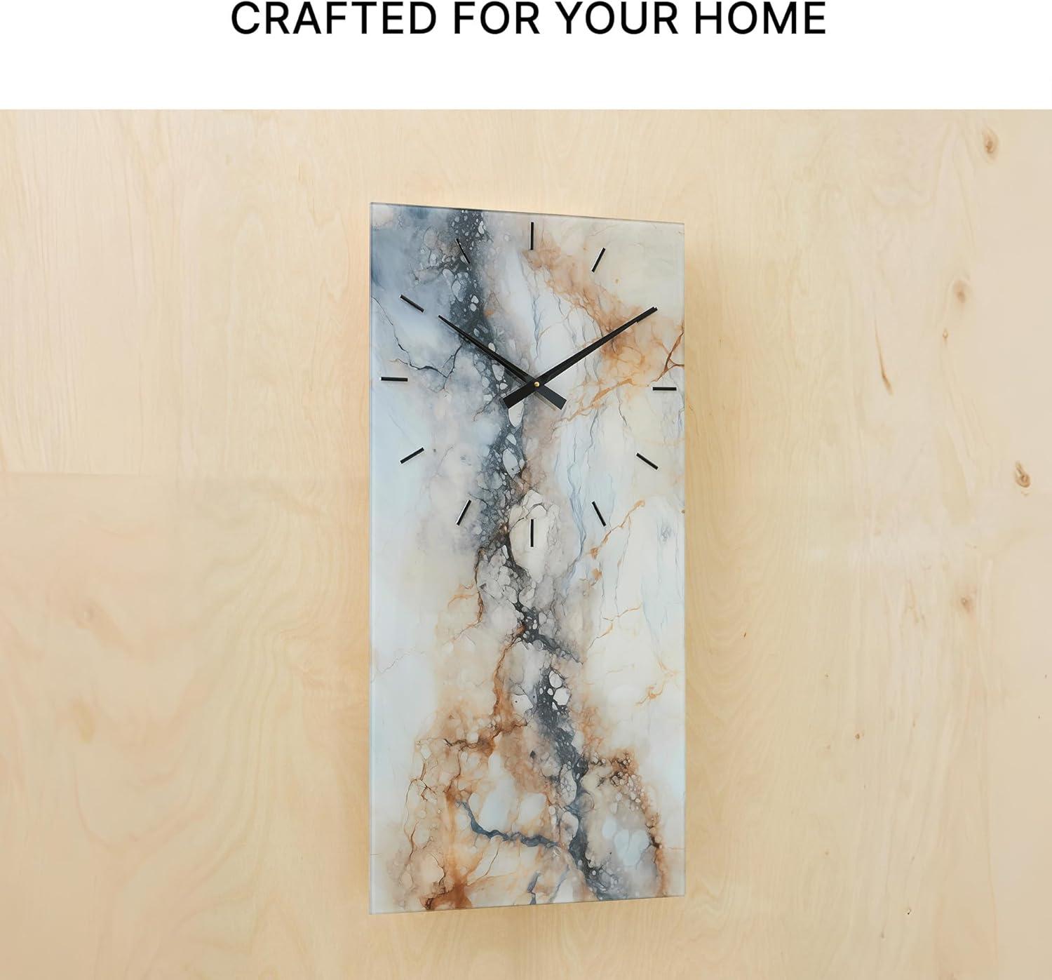 imageSignature Design by Ashley Teague Contemporary Wall Clock with Sawtooth Bracket for Hanging Black amp GoldGray White