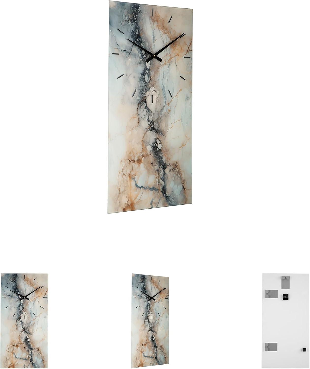 imageSignature Design by Ashley Teague Contemporary Wall Clock with Sawtooth Bracket for Hanging Black amp GoldGray White