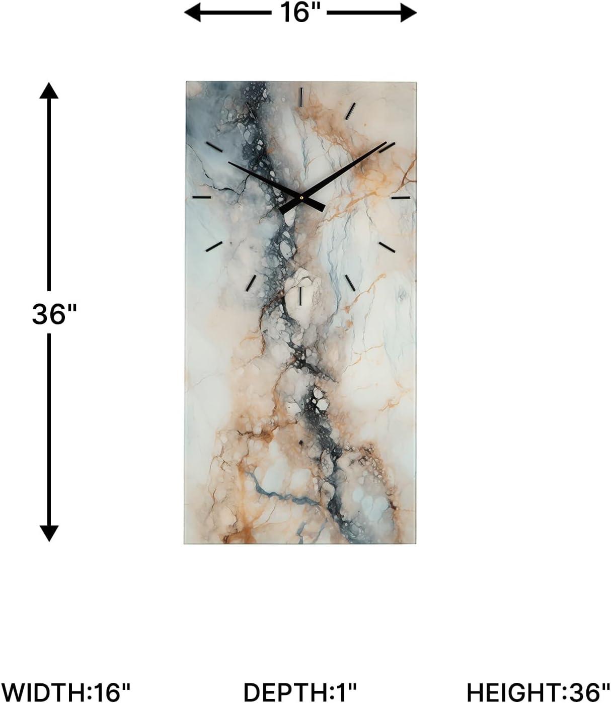 imageSignature Design by Ashley Teague Contemporary Wall Clock with Sawtooth Bracket for Hanging Black amp GoldGray White