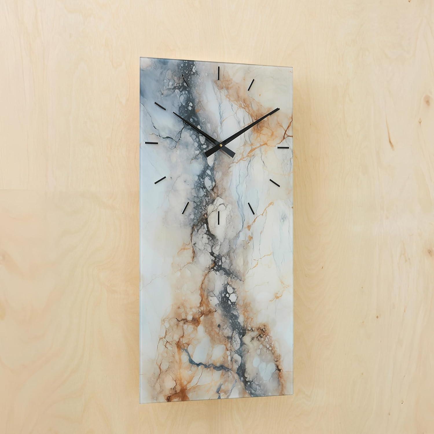 imageSignature Design by Ashley Teague Contemporary Wall Clock with Sawtooth Bracket for Hanging Black amp GoldGray White