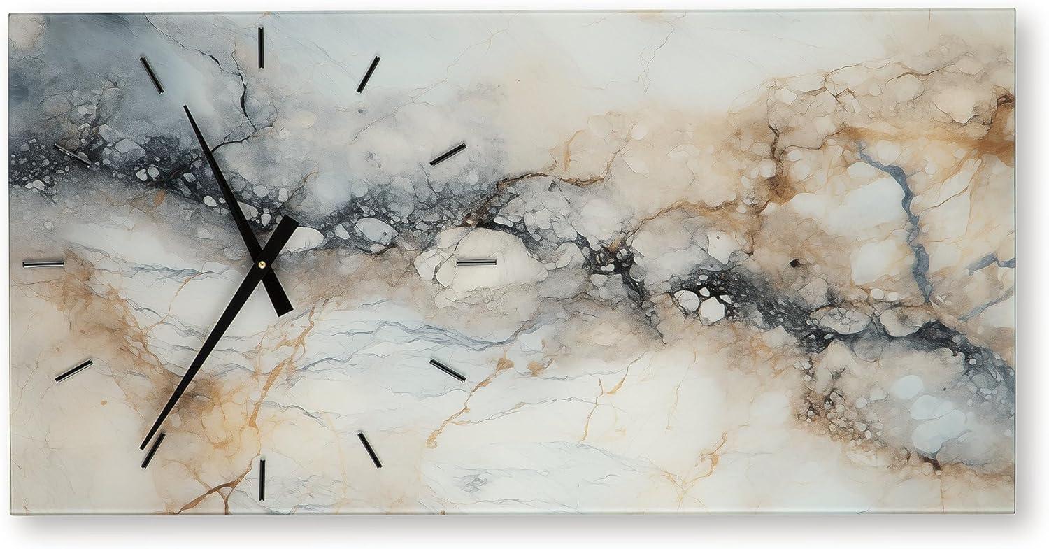 imageSignature Design by Ashley Teague Contemporary Wall Clock with Sawtooth Bracket for Hanging Black amp GoldGray White