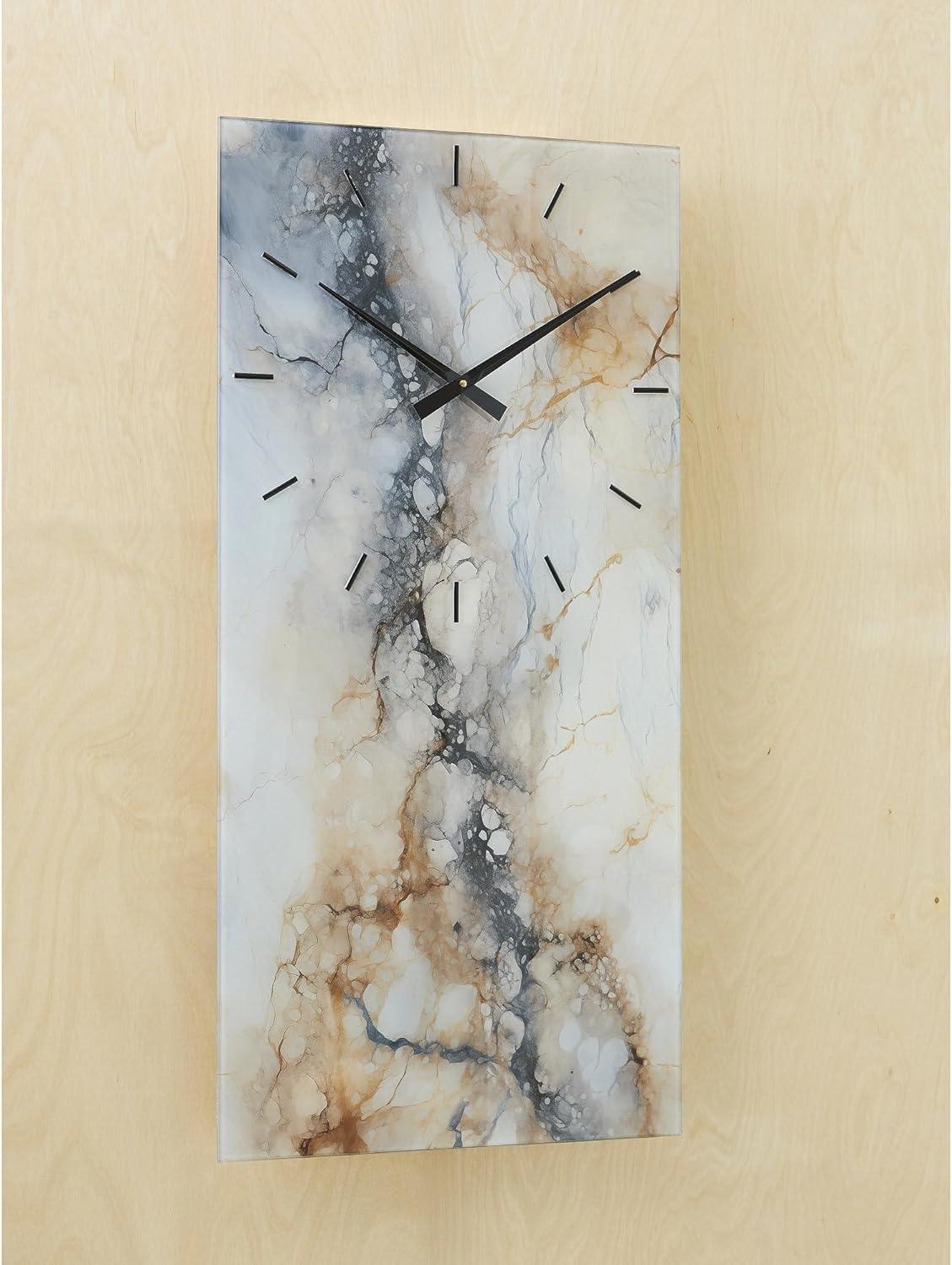 imageSignature Design by Ashley Teague Contemporary Wall Clock with Sawtooth Bracket for Hanging Black amp GoldGray White
