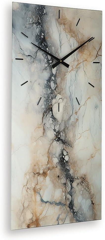 imageSignature Design by Ashley Teague Contemporary Wall Clock with Sawtooth Bracket for Hanging Black amp GoldGray White