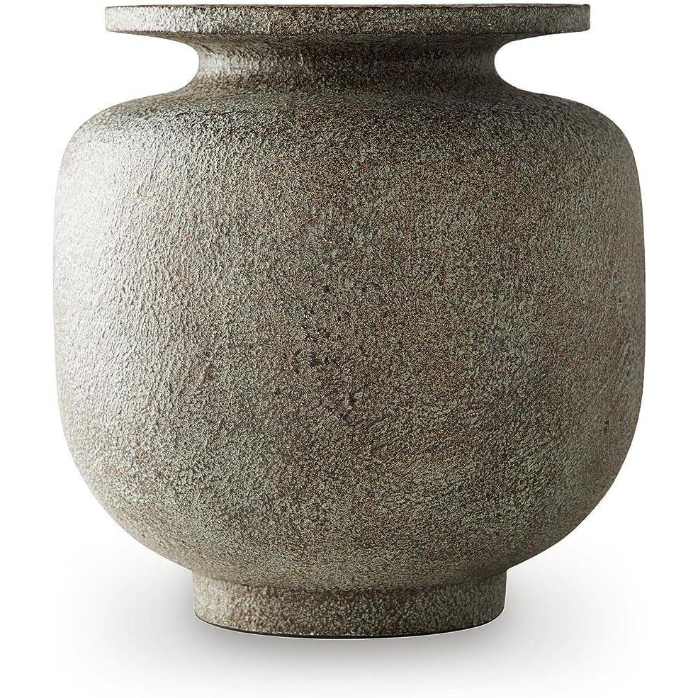imageSignature Design by Ashley Jedwick Decorative Vase Textured Polyresin StonewareLook Centerpiece for Faux Florals Rustic Home Decor Accent for Living Room or Entryway Gray and Brown Finish