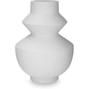 Signature Design by Ashley Naveen Contemporary Vase with Geometric Form Deisgn, White(White)