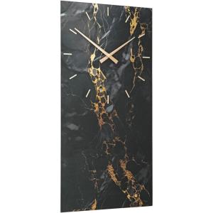Signature Design by Ashley Teague Contemporary Wall Clock with Sawtooth Bracket for Hanging, Black & Gold(Black &Gold)