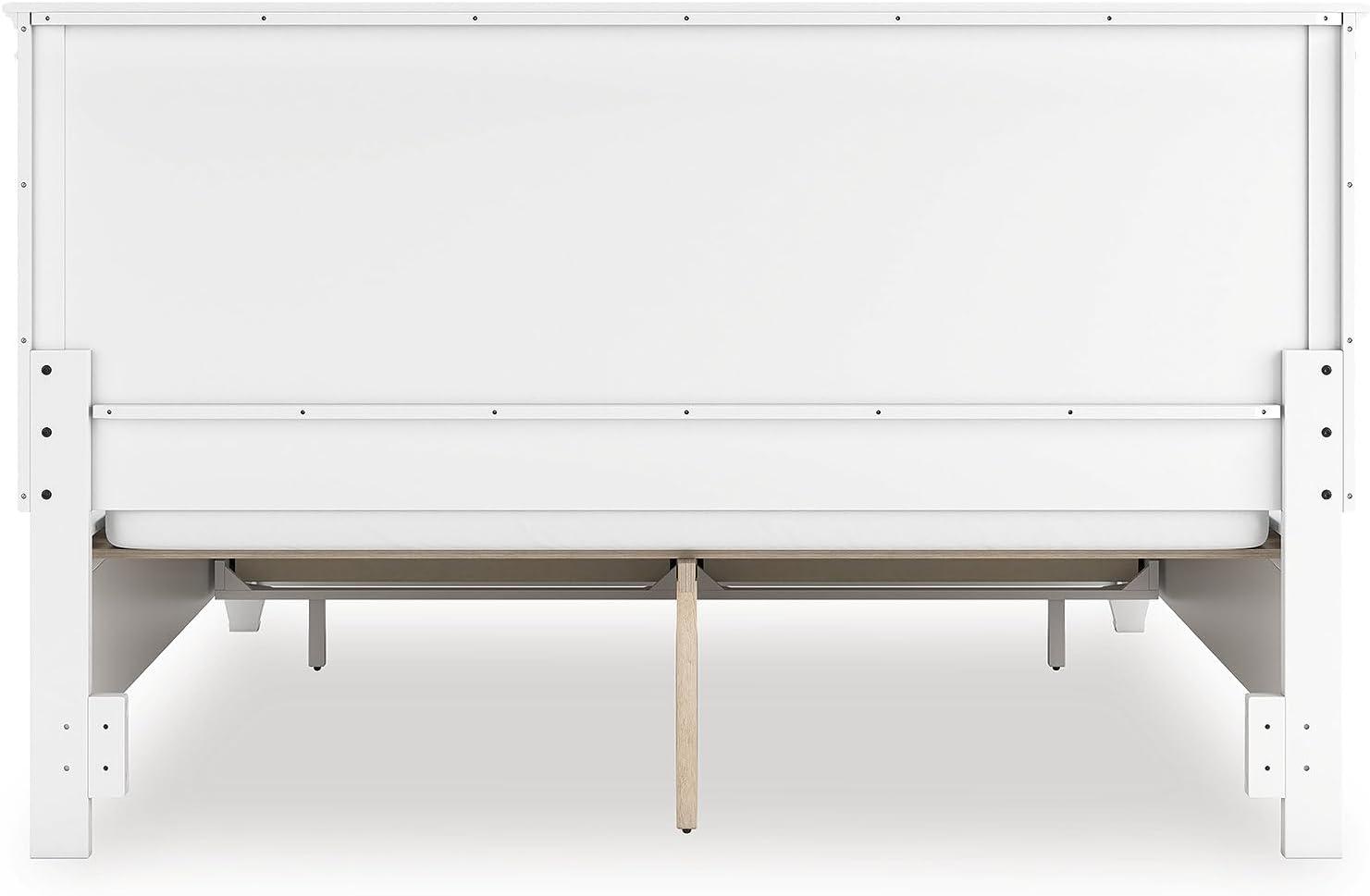 imageSignature Design By Ashley Fortman California King Panel Storage Bedframe White Painted Finish 2 Drawer Footboard Hardwood Solids and MDF No Box Spring Needed