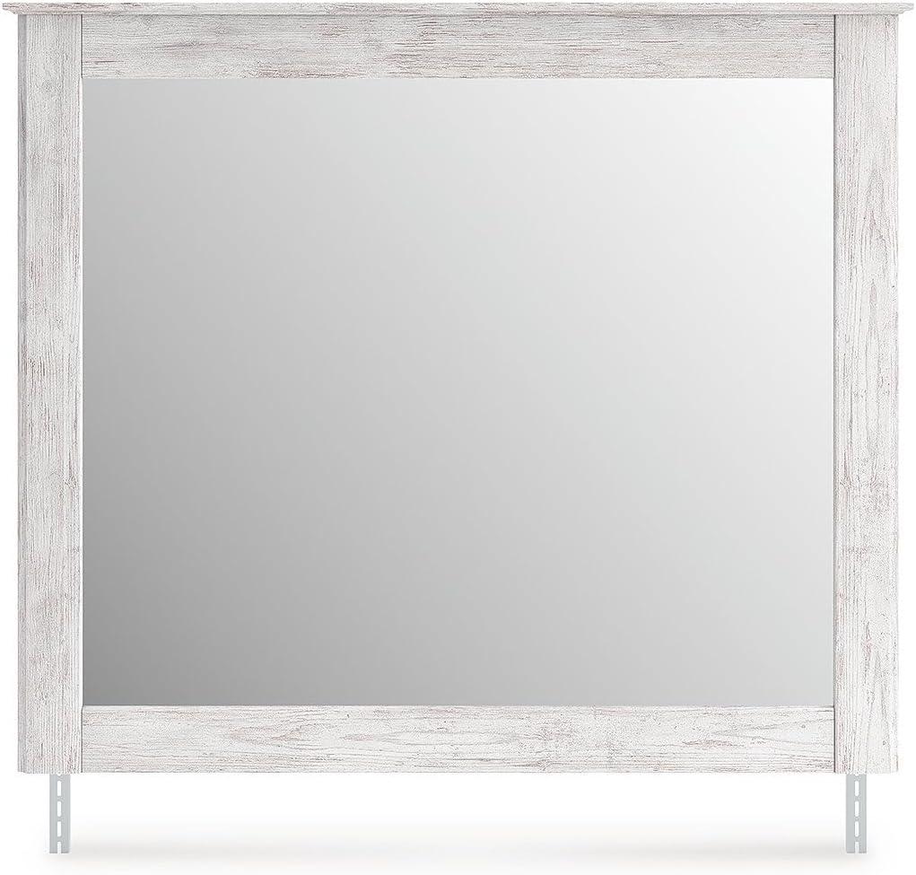 imageSignature Design by Ashley Allihauser Cottage Bedroom Mirror with Thick Frame Whitewash