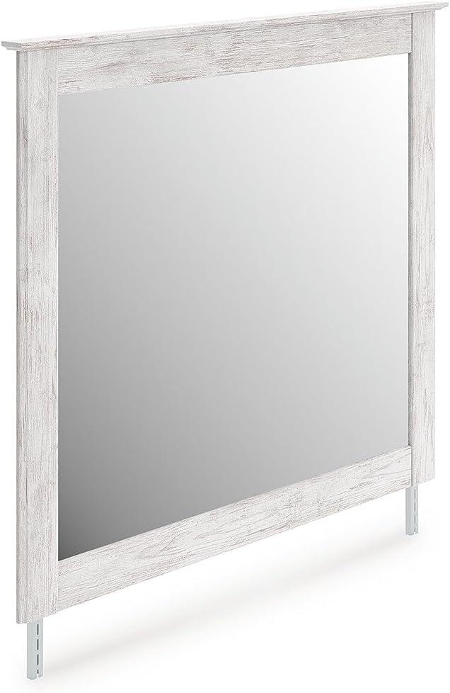 imageSignature Design by Ashley Allihauser Cottage Bedroom Mirror with Thick Frame Whitewash
