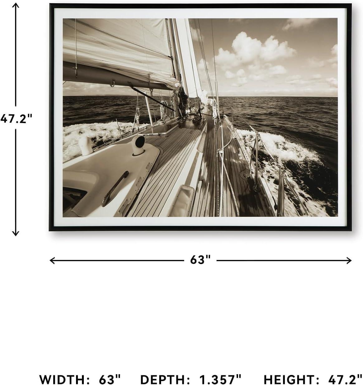 imageSignature Design by Ashley Arlanford Coastal Printed Wall Art 63 47 Inches Light Brown amp White