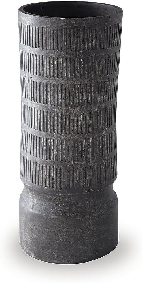 imageSignature Design by Ashley Beninworth Vase Paper Composite Decor with Antiqued Black Finish for Faux Florals and Dried Arrangements 2125 H Tabletop Accent