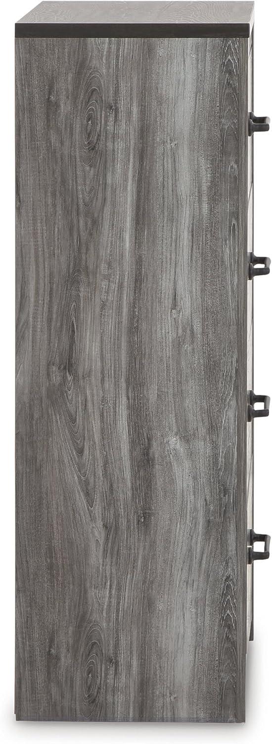 imageSignature Design by Ashley Bronyan Chest of Drawers Tall Bedroom Dresser with 4 SmoothGliding Drawers Storage Furniture with TwoTone Smoky Gray and Charcoal Finish