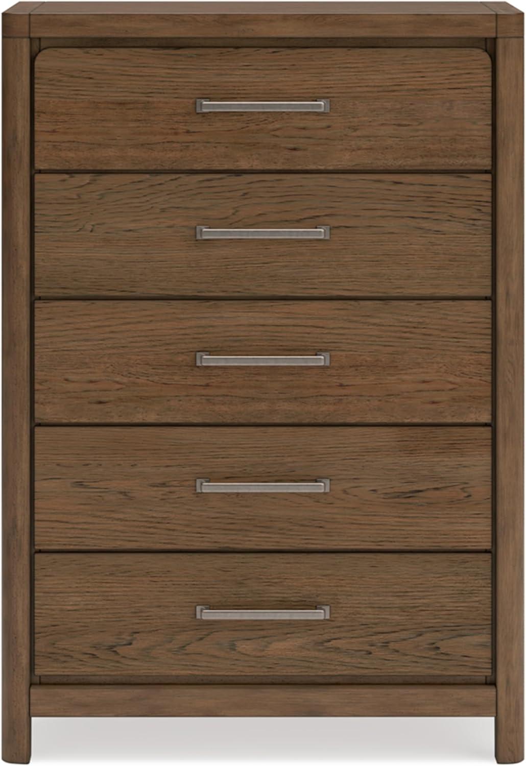 imageSignature Design by Ashley Cabalynn Casual 5 Drawer Chest with Feltlined Top Drawer for Bedroom Light Brown