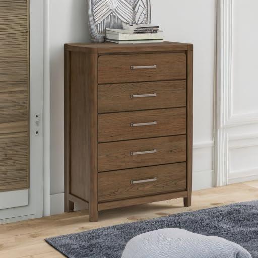 imageSignature Design by Ashley Cabalynn Casual 5 Drawer Chest with Feltlined Top Drawer for Bedroom Light Brown