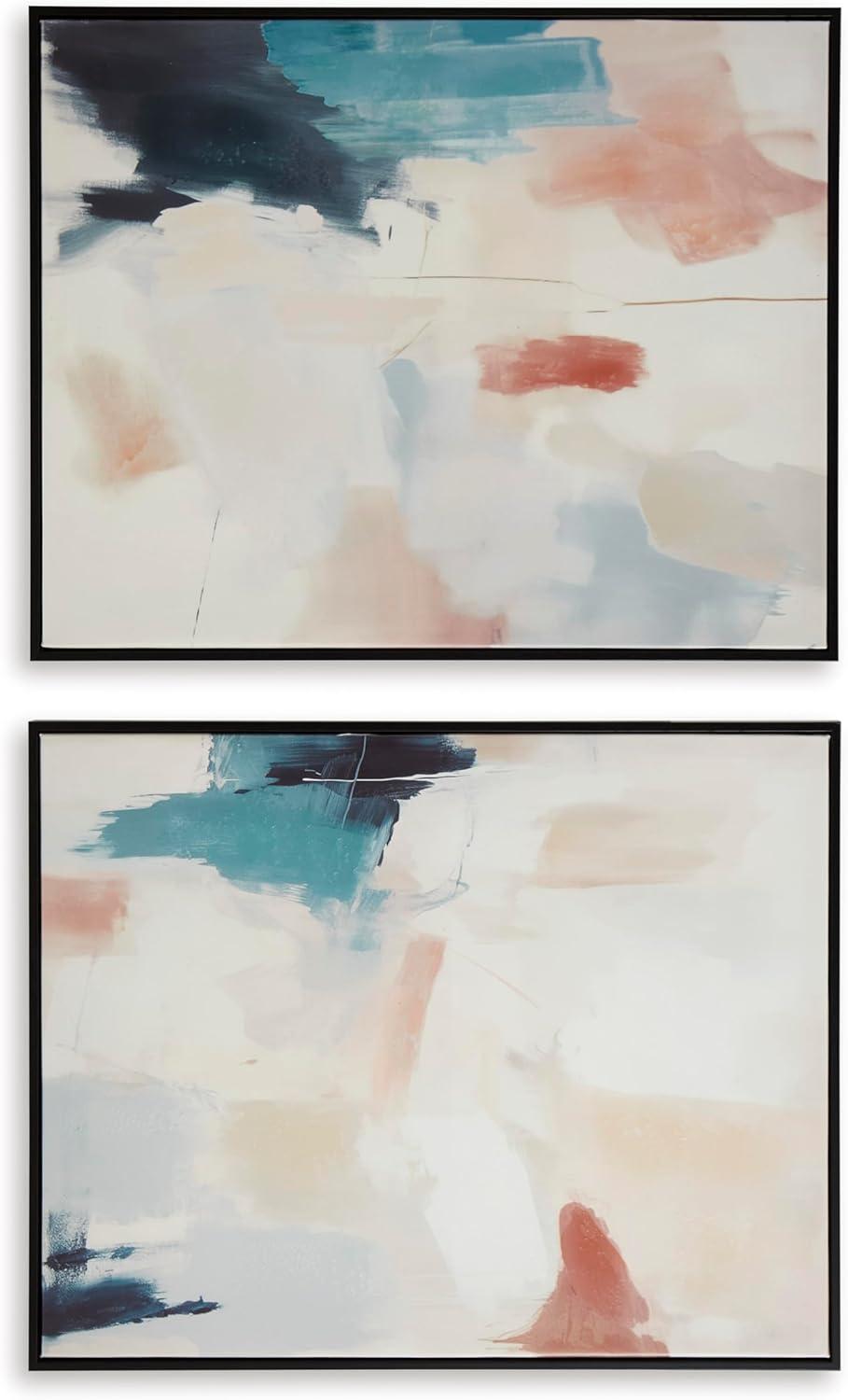 imageSignature Design by Ashley Caldish Contemporary Rectangular Handpainted Wall Art Set 24 x 30 Inches Set of 2 Blue amp White