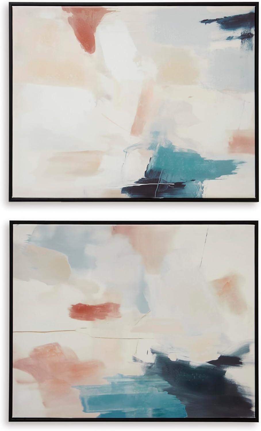 imageSignature Design by Ashley Caldish Contemporary Rectangular Handpainted Wall Art Set 24 x 30 Inches Set of 2 Blue amp White