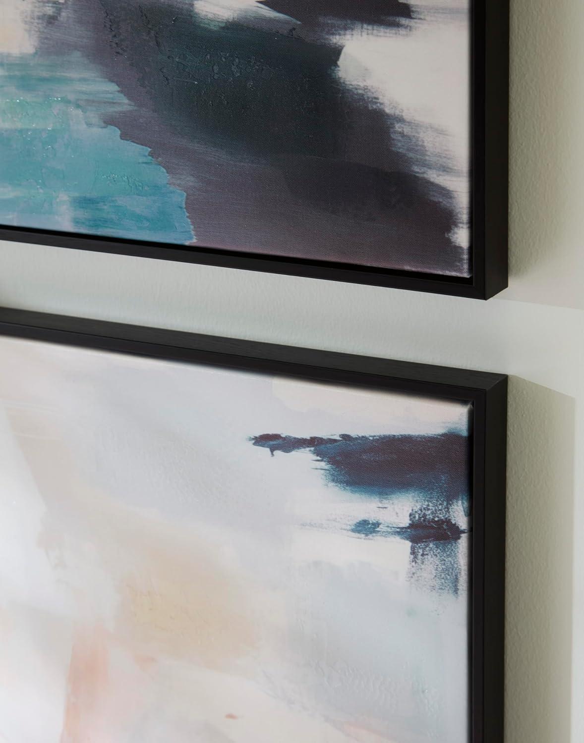 imageSignature Design by Ashley Caldish Contemporary Rectangular Handpainted Wall Art Set 24 x 30 Inches Set of 2 Blue amp White