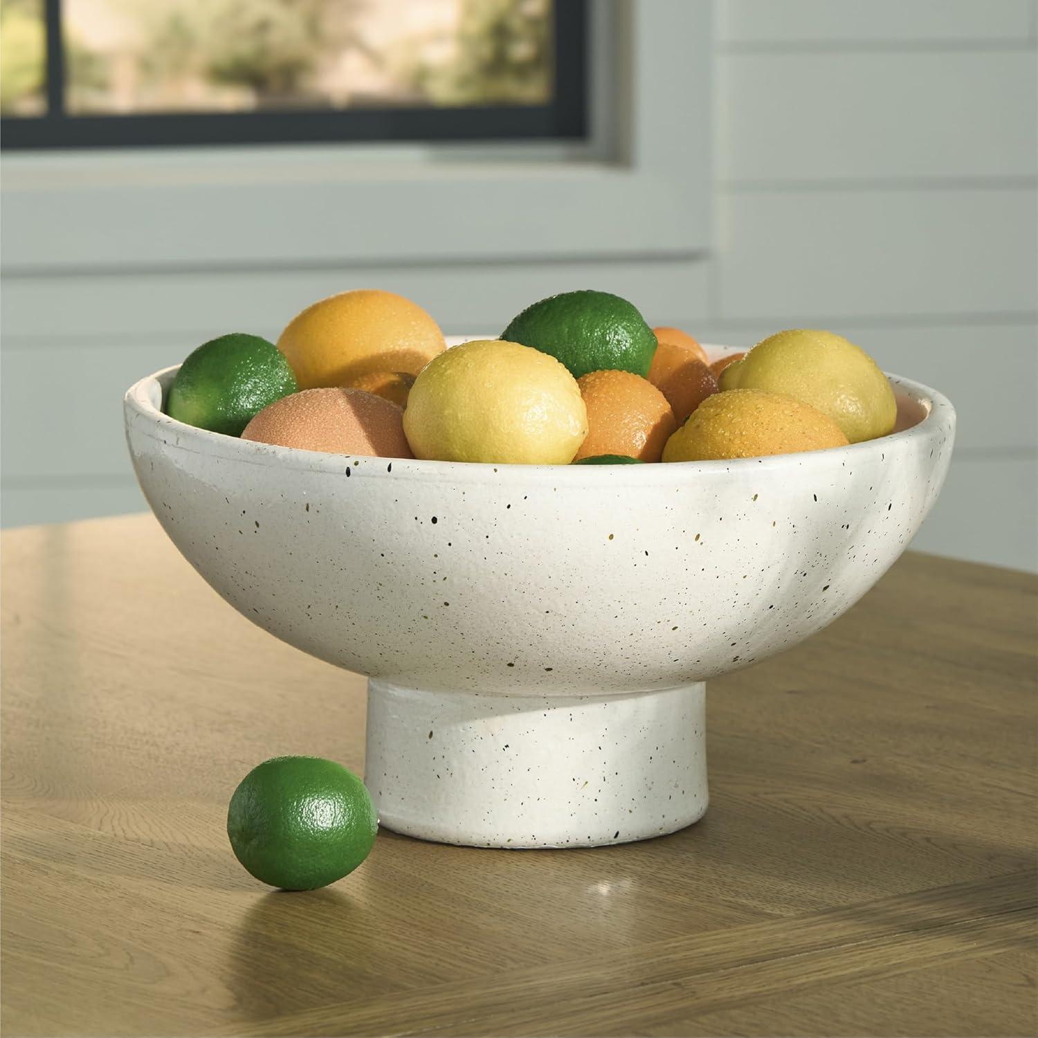 imageSignature Design by Ashley Dallinworth Casual Bowl with Speckles Pattern Design 14 14 Inches White amp Black